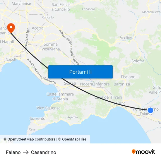 Faiano to Casandrino map