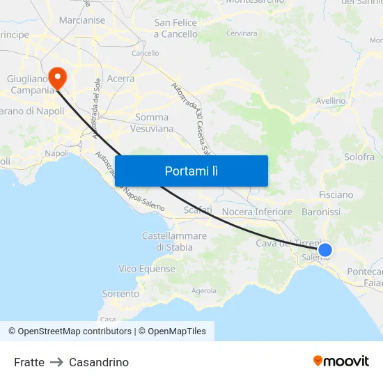 Fratte to Casandrino map
