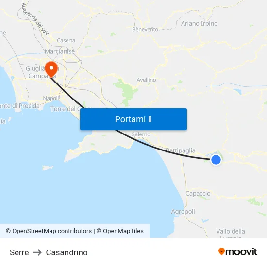 Serre to Casandrino map