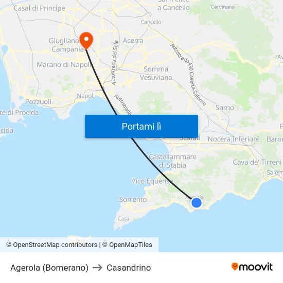 Agerola (Bomerano) to Casandrino map