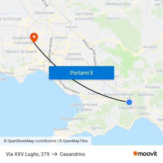 Via XXV Luglio, 279 to Casandrino map