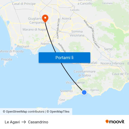 Le Agavi to Casandrino map