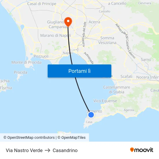 Via Nastro Verde to Casandrino map