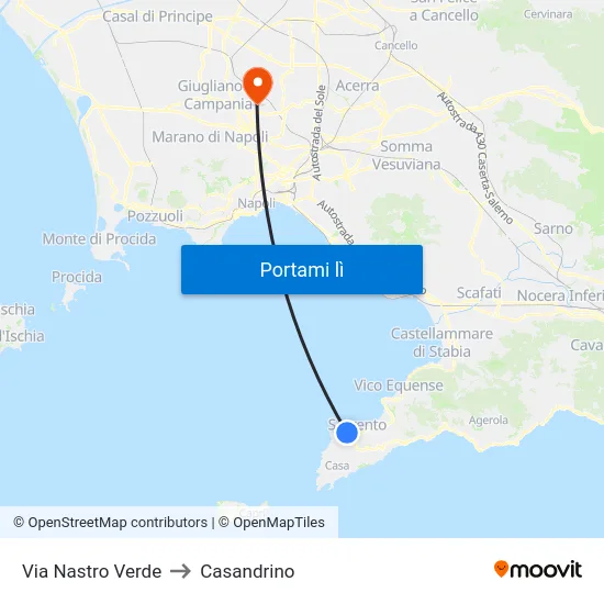 Via Nastro Verde to Casandrino map