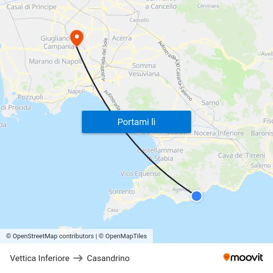 Vettica Inferiore to Casandrino map