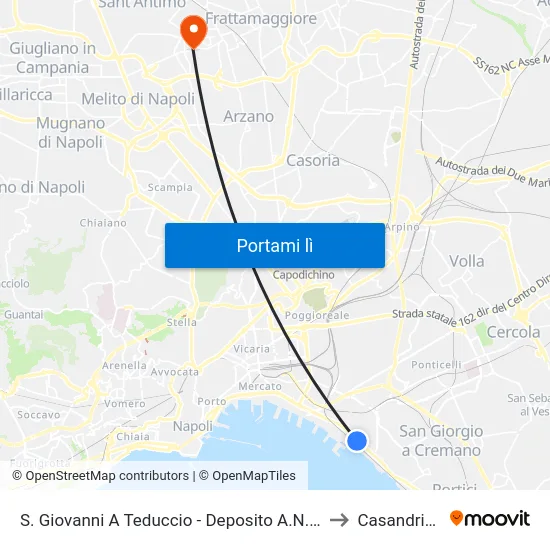 S. Giovanni A Teduccio - Deposito A.N.M. to Casandrino map