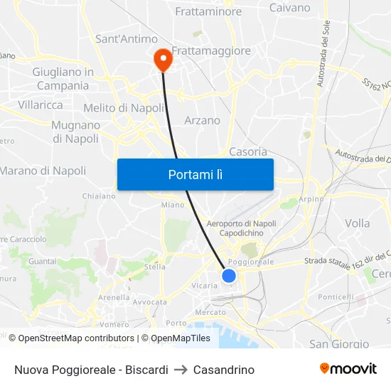 Nuova Poggioreale - Biscardi to Casandrino map