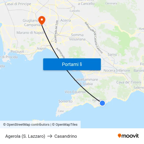 Agerola (S. Lazzaro) to Casandrino map