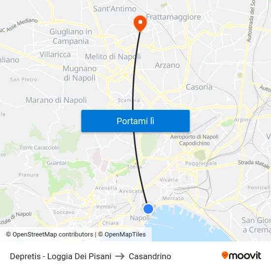 Depretis - Loggia Dei Pisani to Casandrino map