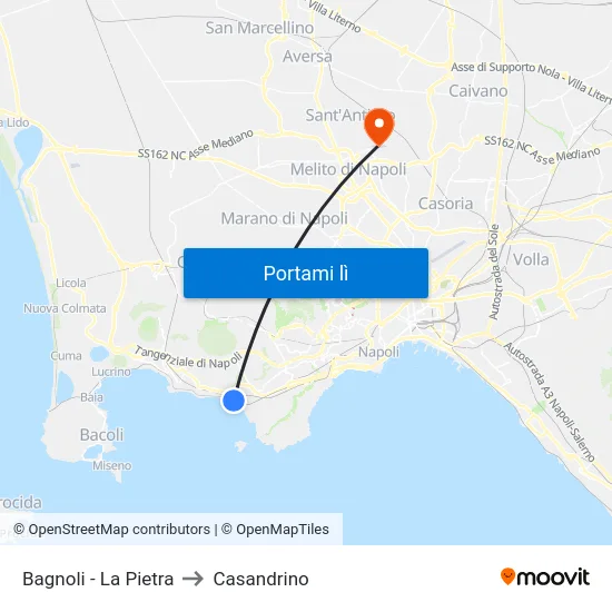Bagnoli - La Pietra to Casandrino map