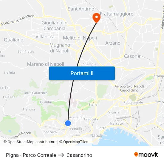 Pigna - Parco Correale to Casandrino map