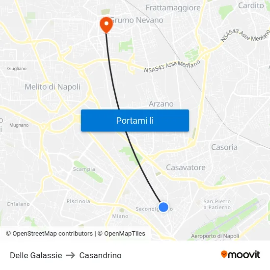 Delle Galassie to Casandrino map