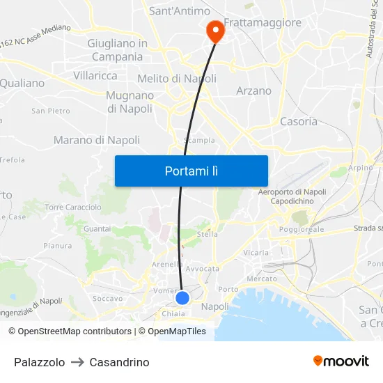 Palazzolo to Casandrino map