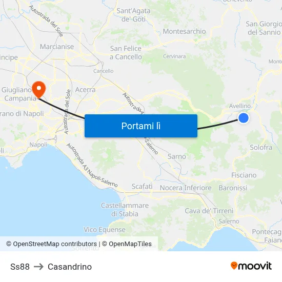 Ss88 to Casandrino map