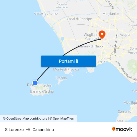 S.Lorenzo to Casandrino map