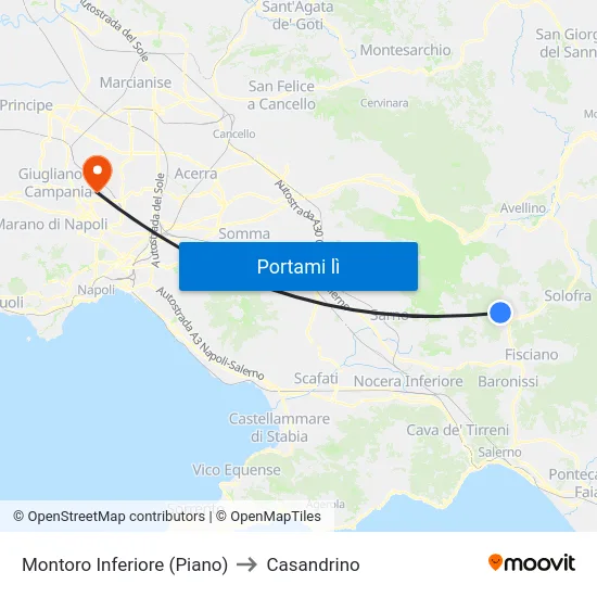 Montoro Inferiore (Piano) to Casandrino map