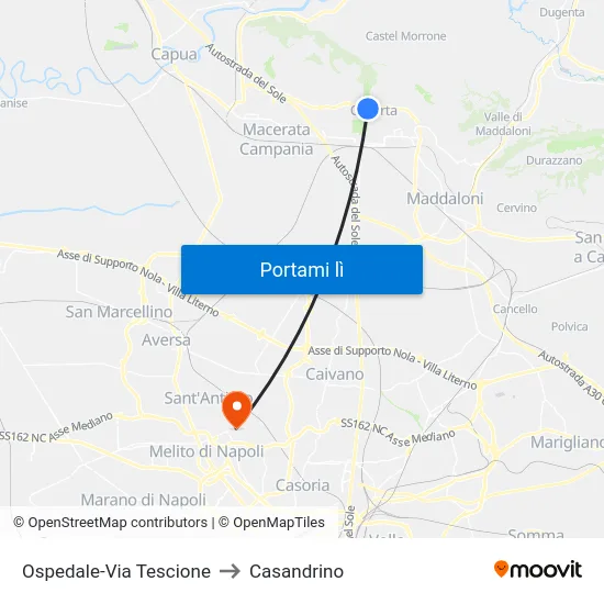 Ospedale-Via Tescione to Casandrino map
