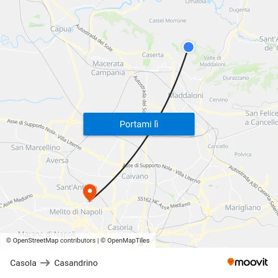 Casola to Casandrino map