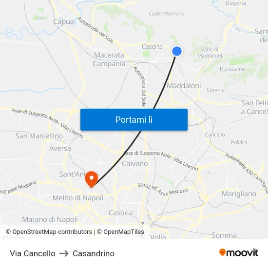 Via Cancello to Casandrino map