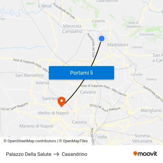 Palazzo Della Salute to Casandrino map