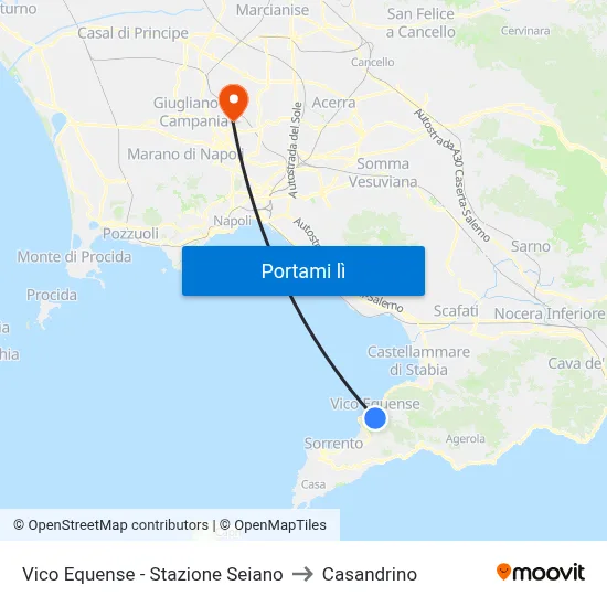 Vico Equense - Stazione Seiano to Casandrino map