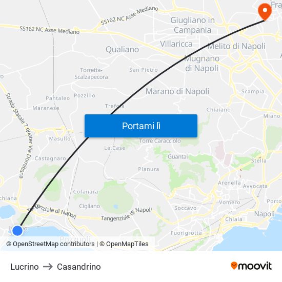Lucrino to Casandrino map