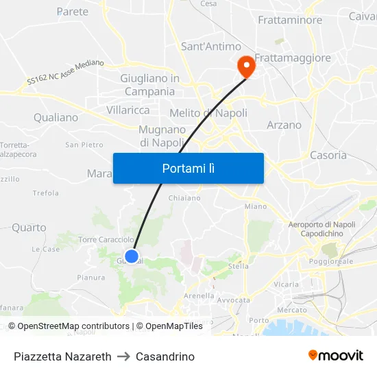 Piazzetta Nazareth to Casandrino map