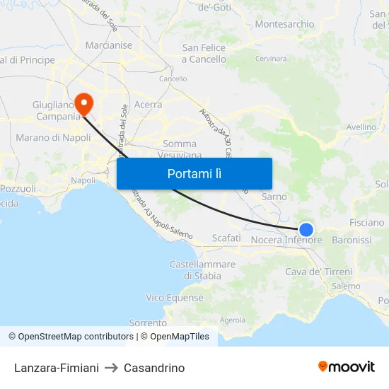 Lanzara-Fimiani to Casandrino map