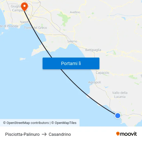Pisciotta-Palinuro to Casandrino map
