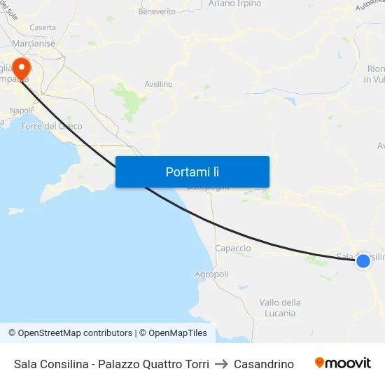 Sala Consilina - Palazzo Quattro Torri to Casandrino map