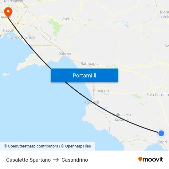 Casaletto Spartano to Casandrino map