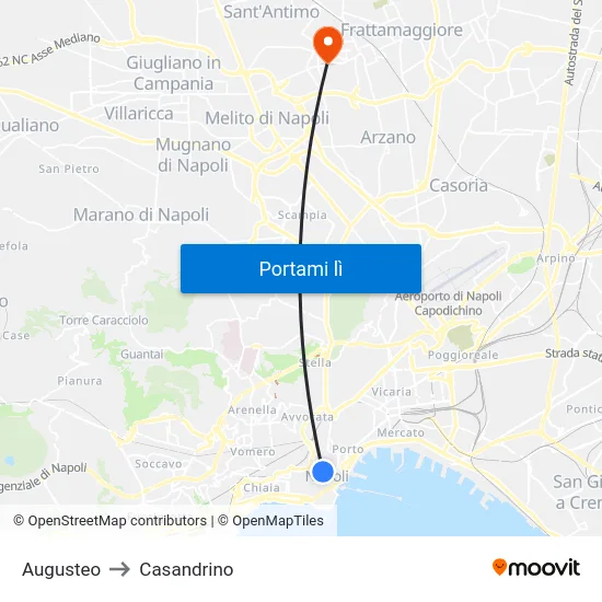 Augusteo to Casandrino map
