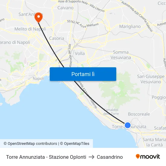 Torre Annunziata - Stazione Oplonti to Casandrino map