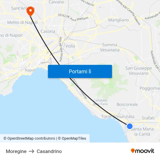 Moregine to Casandrino map