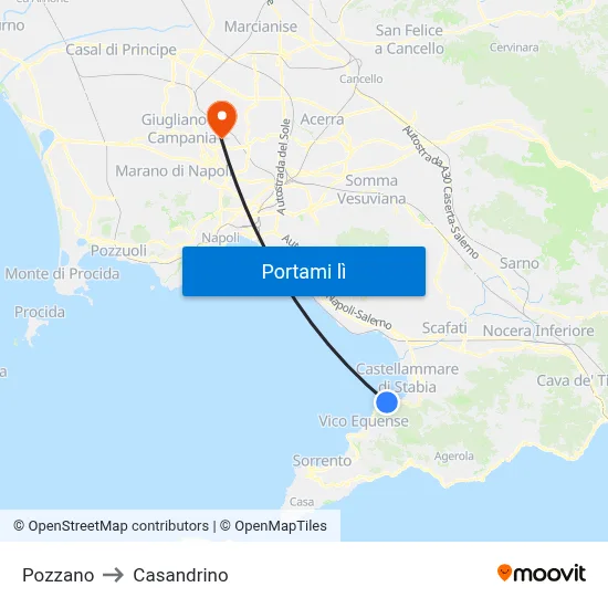Pozzano to Casandrino map