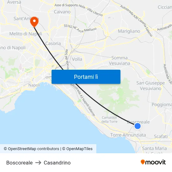 Boscoreale to Casandrino map