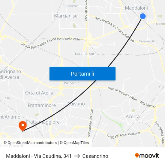 Maddaloni - Via Caudina, 341 to Casandrino map