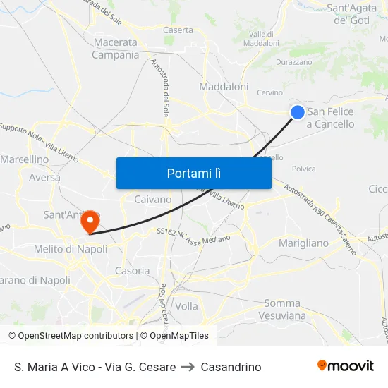 S. Maria A Vico - Via G. Cesare to Casandrino map