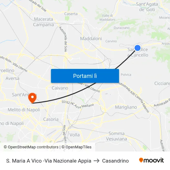 S. Maria A Vico -Via Nazionale Appia to Casandrino map