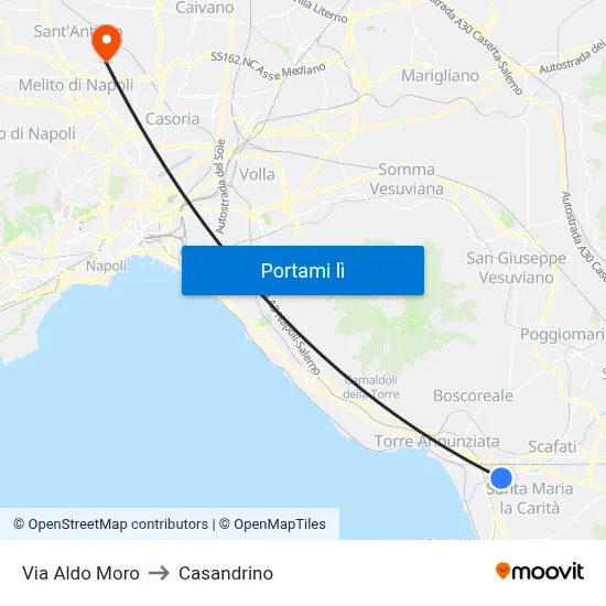 Via Aldo Moro to Casandrino map