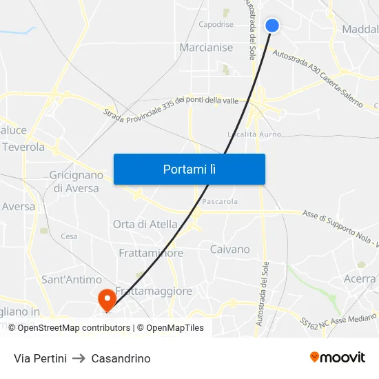 Via Pertini to Casandrino map
