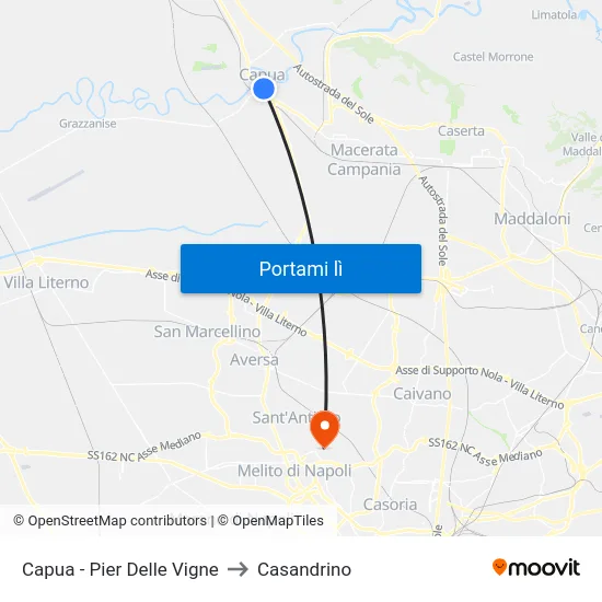 Capua - Pier Delle Vigne to Casandrino map