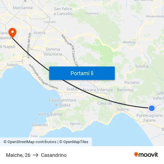 Malche, 26 to Casandrino map