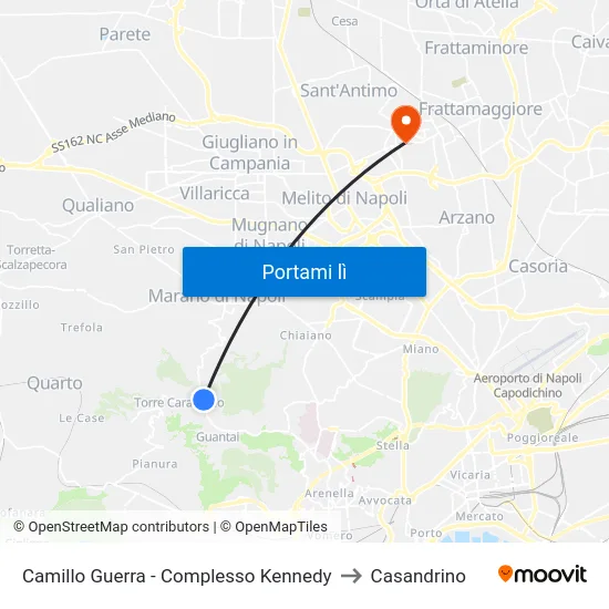 Camillo Guerra - Complesso Kennedy to Casandrino map