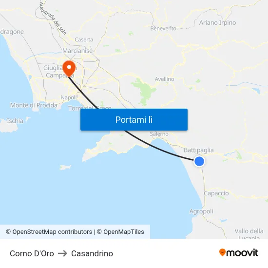 Corno D'Oro to Casandrino map