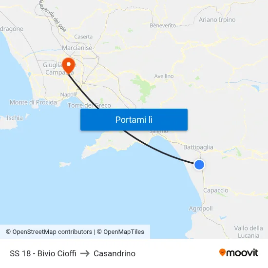 SS 18 - Bivio Cioffi to Casandrino map