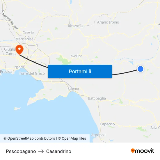 Pescopagano to Casandrino map