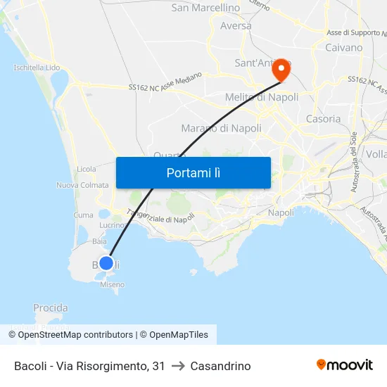 Bacoli - Via Risorgimento, 31 to Casandrino map