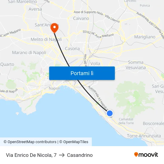 Via Enrico De Nicola, 7 to Casandrino map