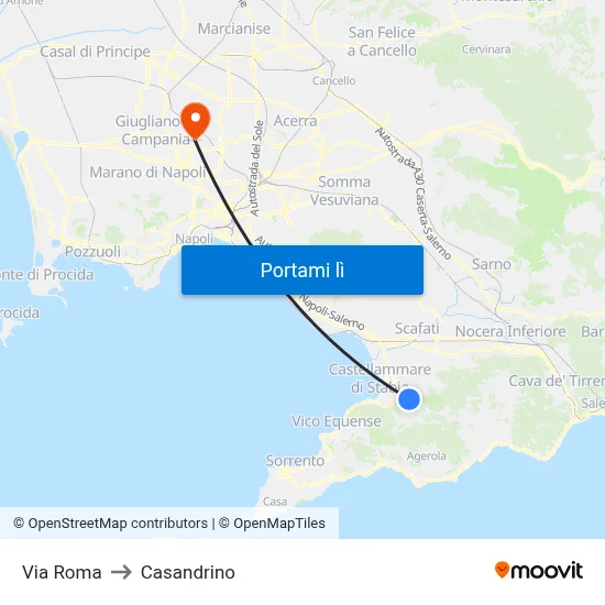 Via Roma to Casandrino map